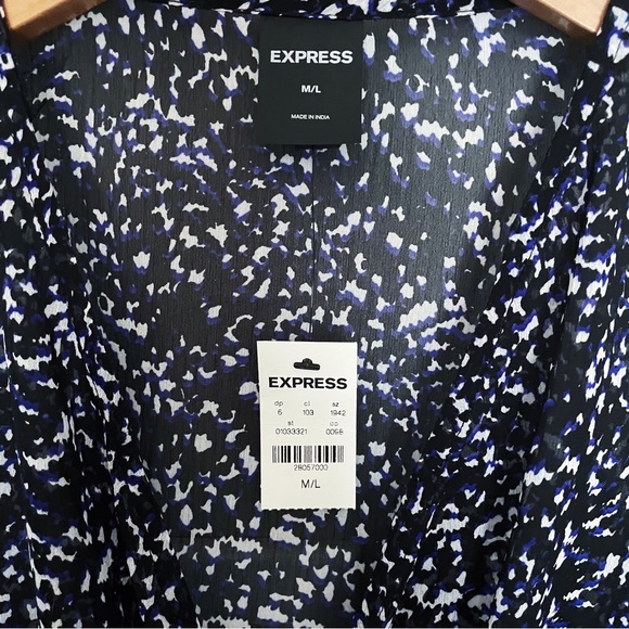 Express Printed Wrap Front Kimono Cover-up - Picture 9 of 10